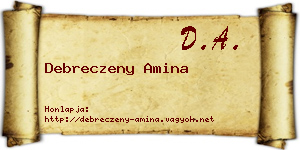 Debreczeny Amina névjegykártya